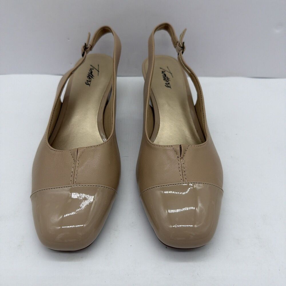 Trotters T7001-130 Womens Tan Narrow Leather Slingback Heels Shoes 10N